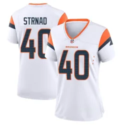 Women's Justin Strnad Denver Broncos No.40 Game 2nd Jersey - White