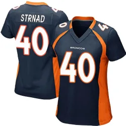 Women's Justin Strnad Denver Broncos No.40 Game Alternate Jersey - Navy Blue