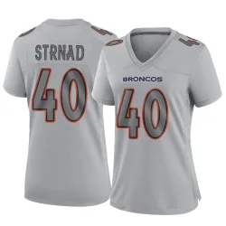 Women's Justin Strnad Denver Broncos No.40 Game Atmosphere Fashion Jersey - Gray