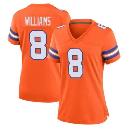Women's K'Waun Williams Denver Broncos No.8 Game Alternate Mile High Collection 1977 Throwback Jersey - Orange