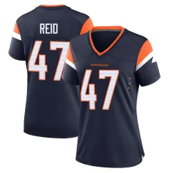 Women's Karene Reid Denver Broncos No.47 Game Alternate Jersey - Navy