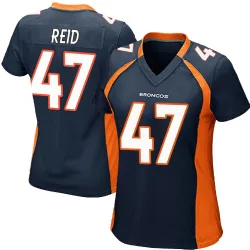 Women's Karene Reid Denver Broncos No.47 Game Alternate Jersey - Navy Blue