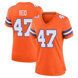 Women's Karene Reid Denver Broncos No.47 Game Alternate Mile High Collection 1977 Throwback Jersey - Orange