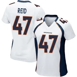 Women's Karene Reid Denver Broncos No.47 Game Jersey - White