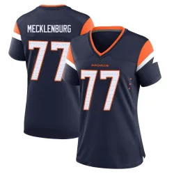 Women's Karl Mecklenburg Denver Broncos No.77 Game Alternate Jersey - Navy