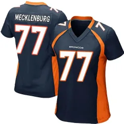 Women's Karl Mecklenburg Denver Broncos No.77 Game Alternate Jersey - Navy Blue