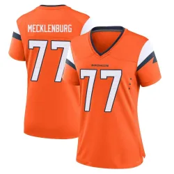 Women's Karl Mecklenburg Denver Broncos No.77 Game Jersey - Orange