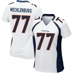 Women's Karl Mecklenburg Denver Broncos No.77 Game Jersey - White