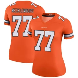 Women's Karl Mecklenburg Denver Broncos No.77 Legend Color Rush Jersey - Orange