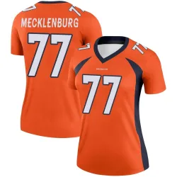 Women's Karl Mecklenburg Denver Broncos No.77 Legend Jersey - Orange