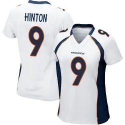 Women's Kendall Hinton Denver Broncos No.9 Game Jersey - White