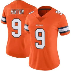 Women's Kendall Hinton Denver Broncos No.9 Limited Color Rush Vapor Untouchable Jersey - Orange