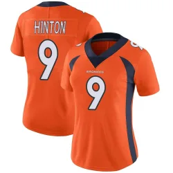Women's Kendall Hinton Denver Broncos No.9 Limited Team Color Vapor Untouchable Jersey - Orange