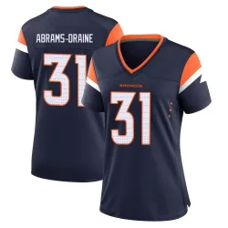 Women's Kris Abrams-Draine Denver Broncos No.31 Game Alternate Jersey - Navy