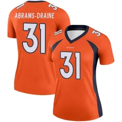 Women's Kris Abrams-Draine Denver Broncos No.31 Legend Jersey - Orange