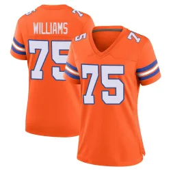 Women's Kristian Williams Denver Broncos No.75 Game Alternate Mile High Collection 1977 Throwback Jersey - Orange