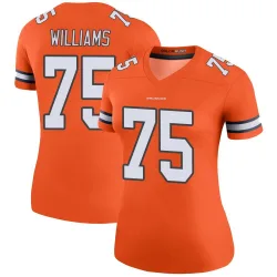 Women's Kristian Williams Denver Broncos No.75 Legend Color Rush Jersey - Orange