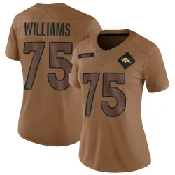 Women's Kristian Williams Denver Broncos No.75 Limited 2023 Salute To Service Jersey - Brown
