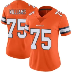Women's Kristian Williams Denver Broncos No.75 Limited Color Rush Vapor Untouchable Jersey - Orange