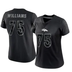 Women's Kristian Williams Denver Broncos No.75 Limited Reflective Jersey - Black