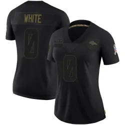 Women's Kyrese White Denver Broncos No.0 Limited 2020 Salute To Service Jersey - Black