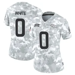 Women's Kyrese White Denver Broncos No.0 Limited 2024 Salute to Service Jersey - Arctic Camo