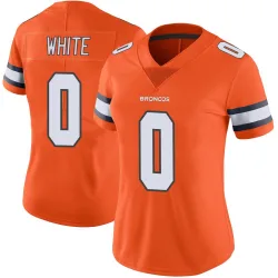 Women's Kyrese White Denver Broncos No.0 Limited Color Rush Vapor Untouchable Jersey - Orange