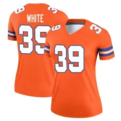 Women's Kyrese White Denver Broncos No.39 Legend Alternate Mile High Collection 1977 Throwback Jersey - Orange