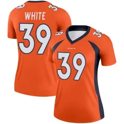Women's Kyrese White Denver Broncos No.39 Legend Jersey - Orange