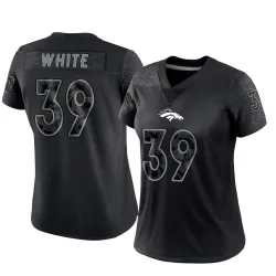 Women's Kyrese White Denver Broncos No.39 Limited Reflective Jersey - Black