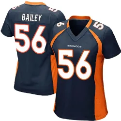 Women's Levelle Bailey Denver Broncos No.56 Game Alternate Jersey - Navy Blue