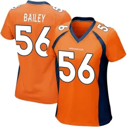 Women's Levelle Bailey Denver Broncos No.56 Game Team Color Jersey - Orange