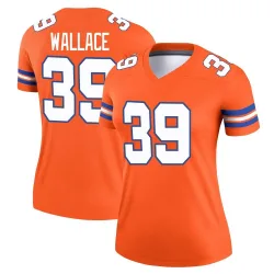 Women's Levi Wallace Denver Broncos No.39 Legend Alternate Mile High Collection 1977 Throwback Jersey - Orange