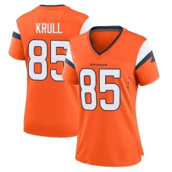 Women's Lucas Krull Denver Broncos No.85 Game Jersey - Orange