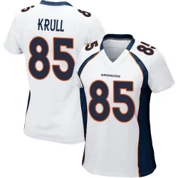 Women's Lucas Krull Denver Broncos No.85 Game Jersey - White