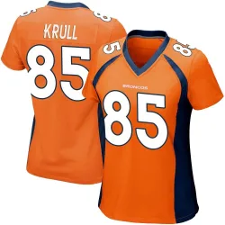 Women's Lucas Krull Denver Broncos No.85 Game Team Color Jersey - Orange