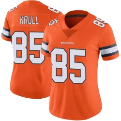 Women's Lucas Krull Denver Broncos No.85 Limited Color Rush Vapor Untouchable Jersey - Orange