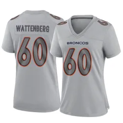 Women's Luke Wattenberg Denver Broncos No.60 Game Atmosphere Fashion Jersey - Gray