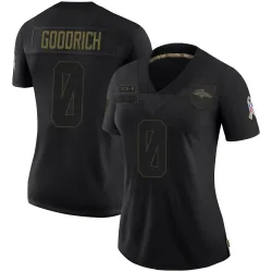 Women's Mario Goodrich Denver Broncos No.0 Limited 2020 Salute To Service Jersey - Black