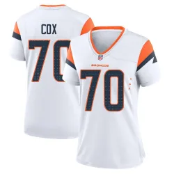 Women's Marques Cox Denver Broncos No.70 Game 2nd Jersey - White