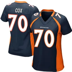 Women's Marques Cox Denver Broncos No.70 Game Alternate Jersey - Navy Blue