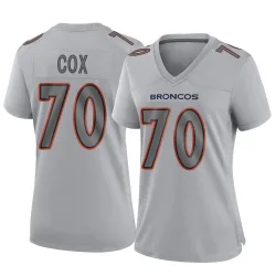 Women's Marques Cox Denver Broncos No.70 Game Atmosphere Fashion Jersey - Gray