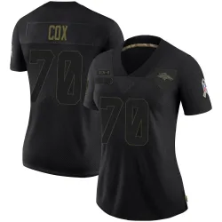 Women's Marques Cox Denver Broncos No.70 Limited 2020 Salute To Service Jersey - Black