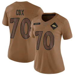 Women's Marques Cox Denver Broncos No.70 Limited 2023 Salute To Service Jersey - Brown