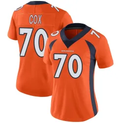 Women's Marques Cox Denver Broncos No.70 Limited Team Color Vapor Untouchable Jersey - Orange