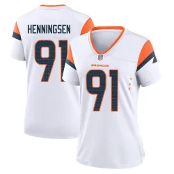 Women's Matt Henningsen Denver Broncos No.91 Game 2nd Jersey - White