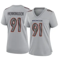 Women's Matt Henningsen Denver Broncos No.91 Game Atmosphere Fashion Jersey - Gray