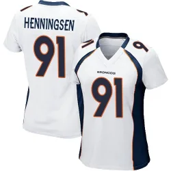 Women's Matt Henningsen Denver Broncos No.91 Game Jersey - White