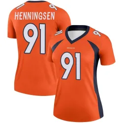Women's Matt Henningsen Denver Broncos No.91 Legend Jersey - Orange