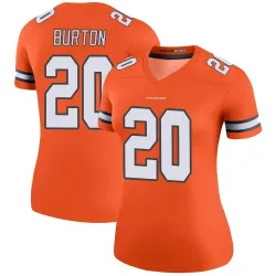 Women's Michael Burton Denver Broncos No.20 Legend Color Rush Jersey - Orange